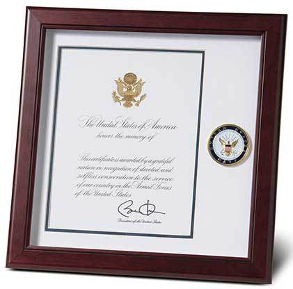 Flags Connections U.S. Navy Medallion Presidential Memorial Certificate Frame, 8 by 10-Inch The Military Gift Store