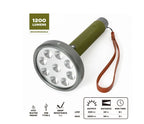 Swiss Tech 1200 Lumen LED Flashlight, Rechargeable Battery, 1.76 lb