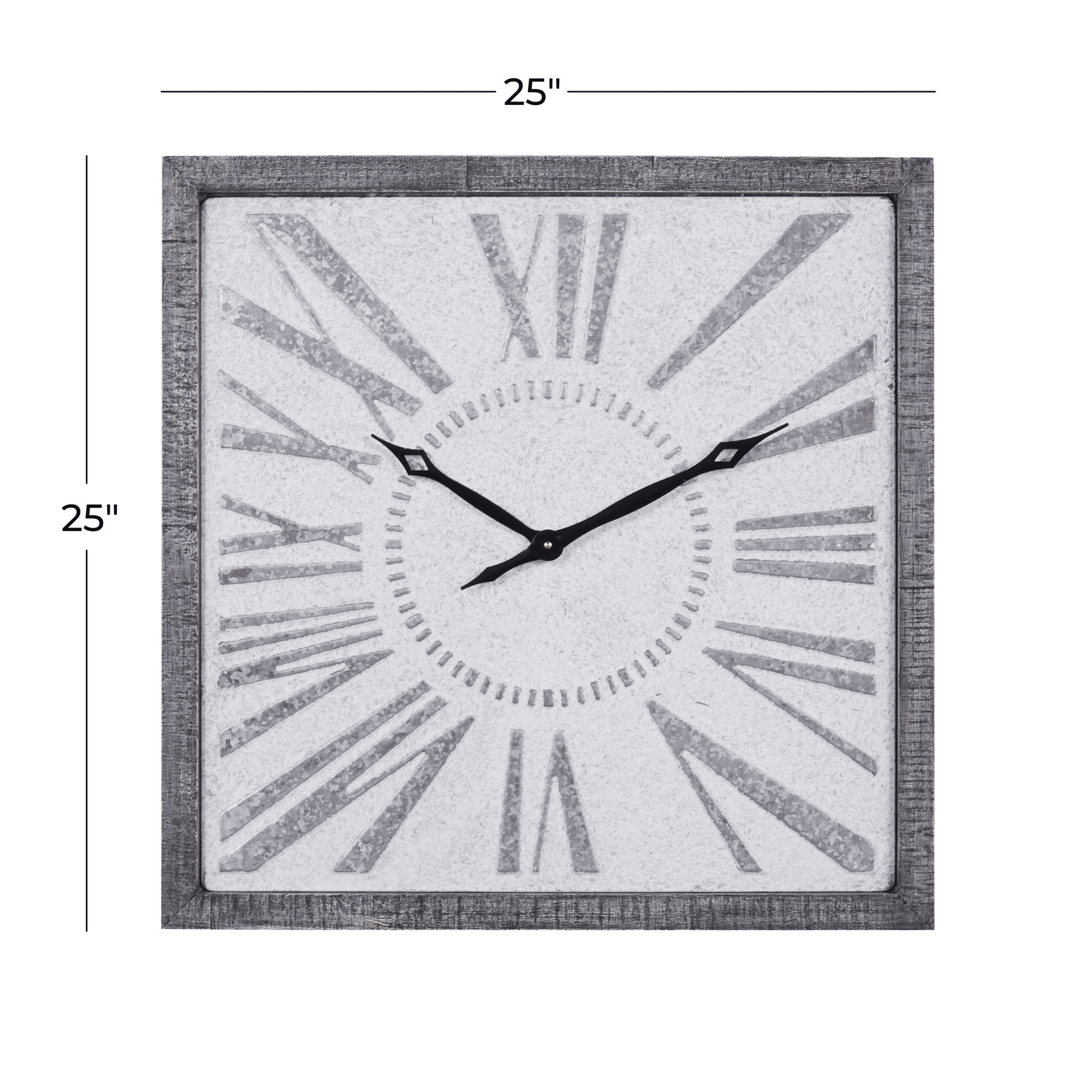 DecMode 25" Gray Metal Wall Clock EasyOptionXY LLC