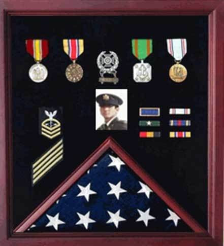 Flags Connections 4 x 6 Flag Display Case Combination For Medals and Photos The Military Gift Store