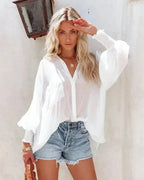Spring And Autumn New Lapel Shirts Thin Mid Length Striped Casual Long - SJB-DIAMOND ELITES