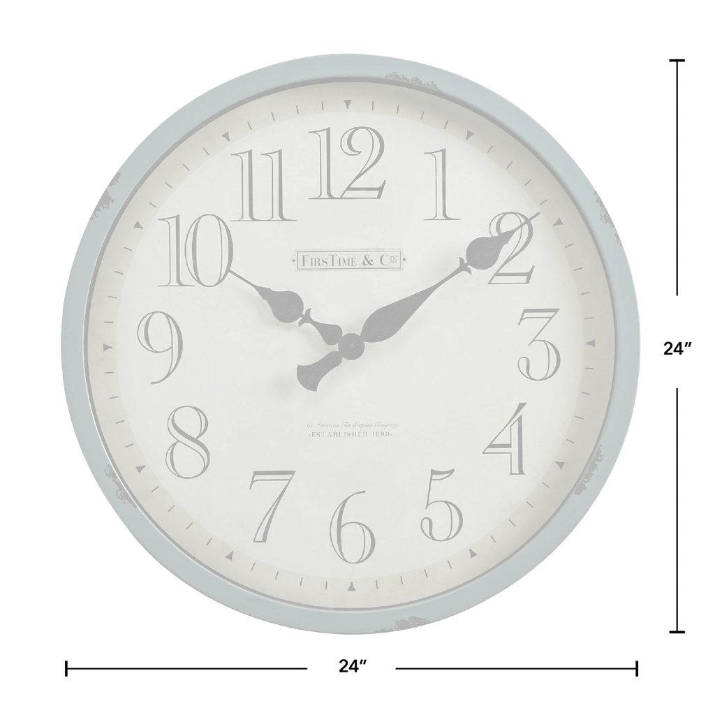 FirsTime & Co. Teal Bellamy Wall Clock, Farmhouse, Analog, 24 x 2 x 24 in