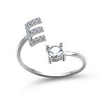 Adjustable 26 Initial Letter Ring Fashion Jewelry For Women Simple Elegant Jewelry Pi-Mart