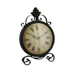 DecMode 17" Brown Metal Scroll Clock EasyOptionXY LLC