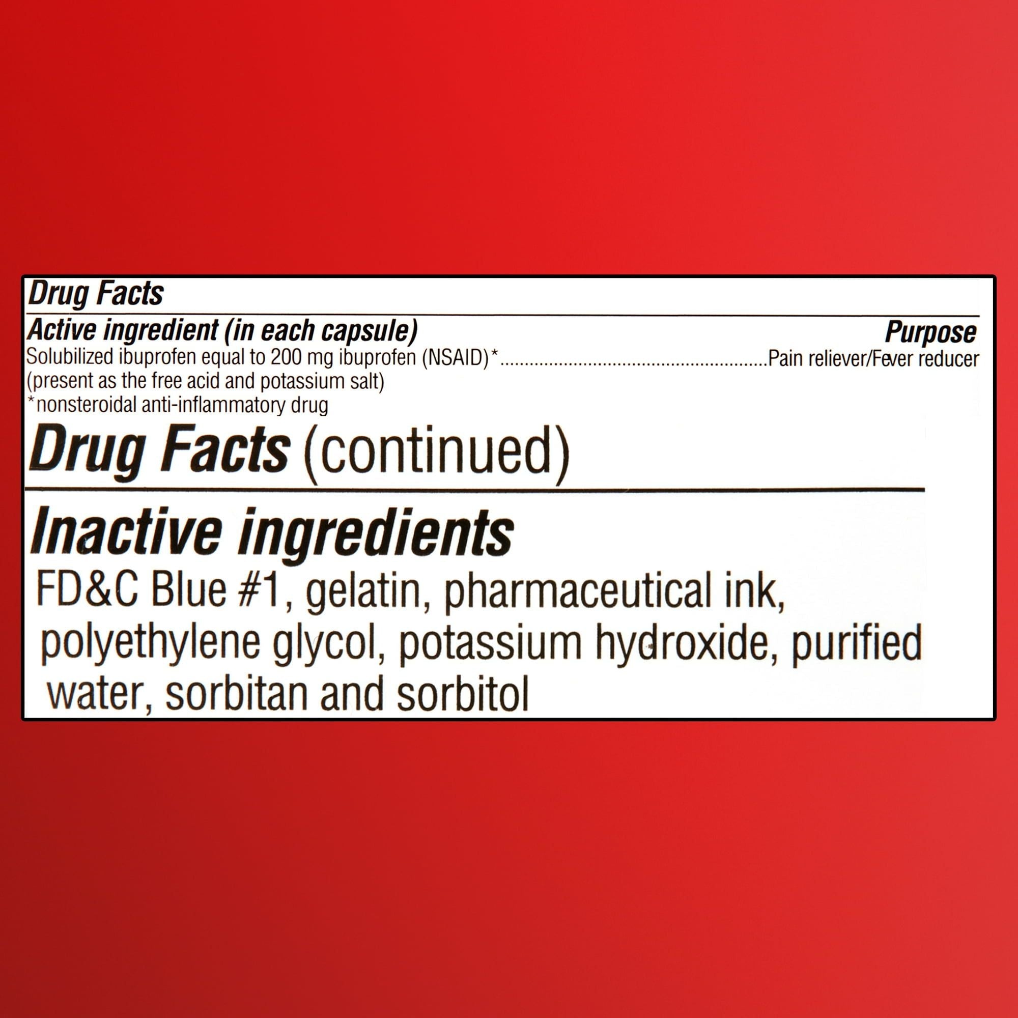 Equate Ibuprofen Mini Softgel Capsules; 200 mg; 40 Count