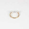 925 Sterling Silver Pearl Open Ring Double Pearl Adjustable Ring for Women Girls - SJB-DIAMOND ELITES