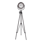 DecMode 57" Black Metal Tall Tripod Clock