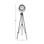 DecMode 57" Black Metal Tall Tripod Clock