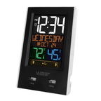 La Crosse Technology LCD Black Desktop Dual USB Charging Station with Alarm, C86224