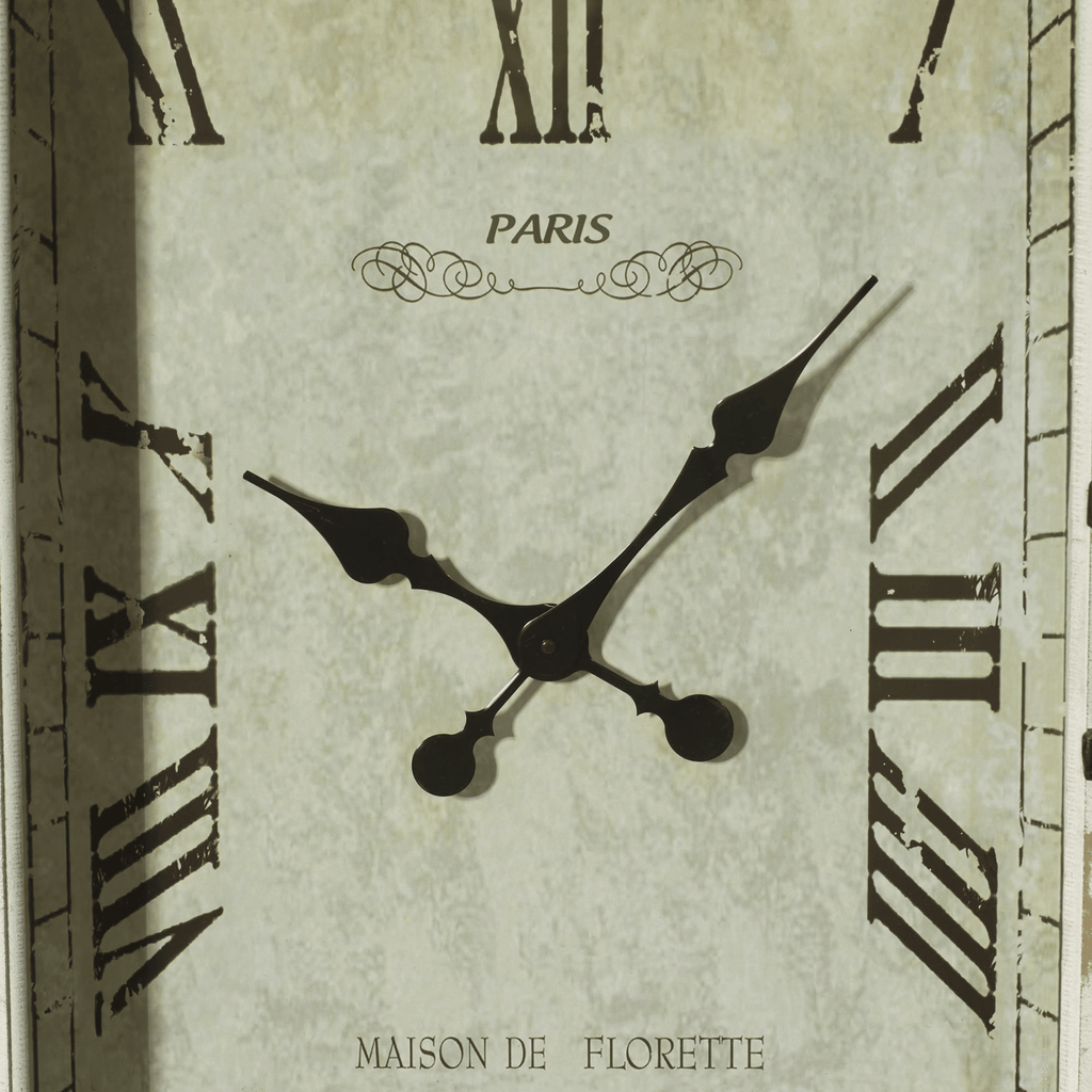 DecMode 20" x 34" White Wood Pocket Watch Style Wall Clock with Hinged Door EasyOptionXY LLC