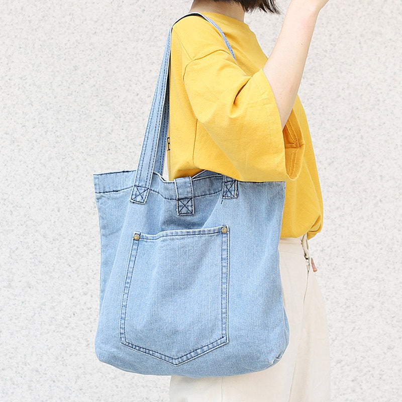 Denim handbag Pi-Mart
