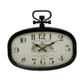 DecMode 18" x 16" White Metal Pocket Watch Style Wall Clock EasyOptionXY LLC