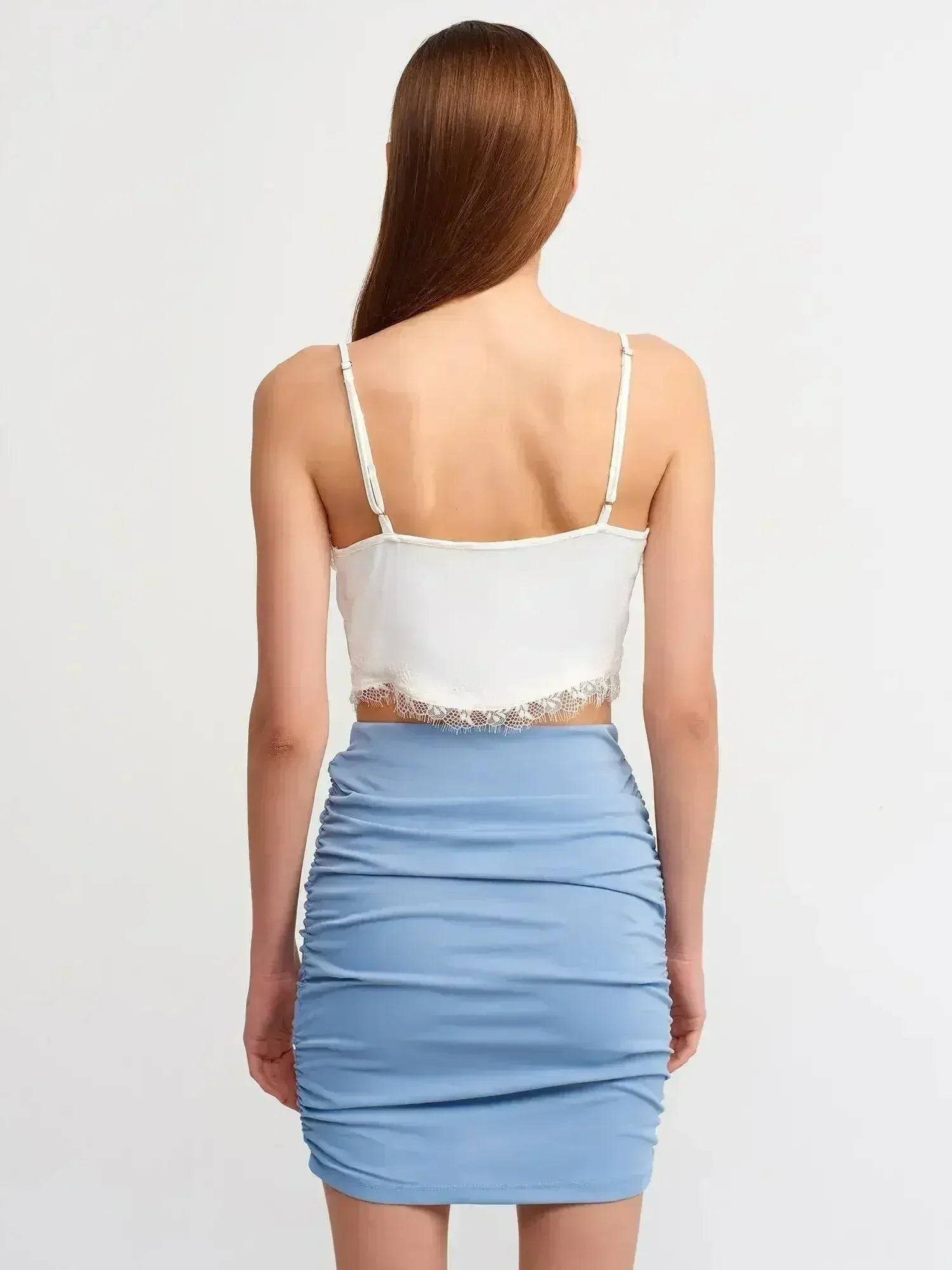 Lace Detail Crop Top | Rayon-Viscose Blend | Feminine Style - SJB-DIAMOND ELITES
