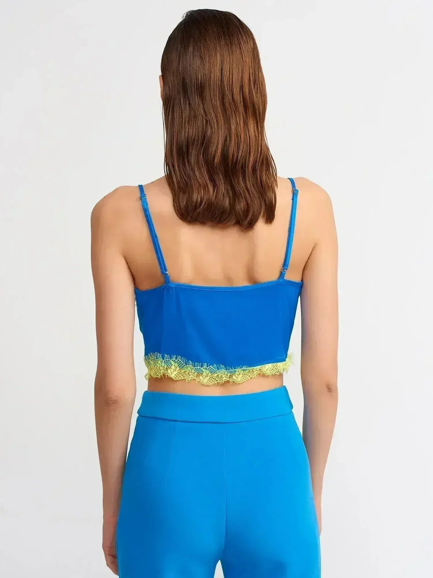 Lace Detail Crop Top | Rayon-Viscose Blend | Feminine Style - SJB-DIAMOND ELITES