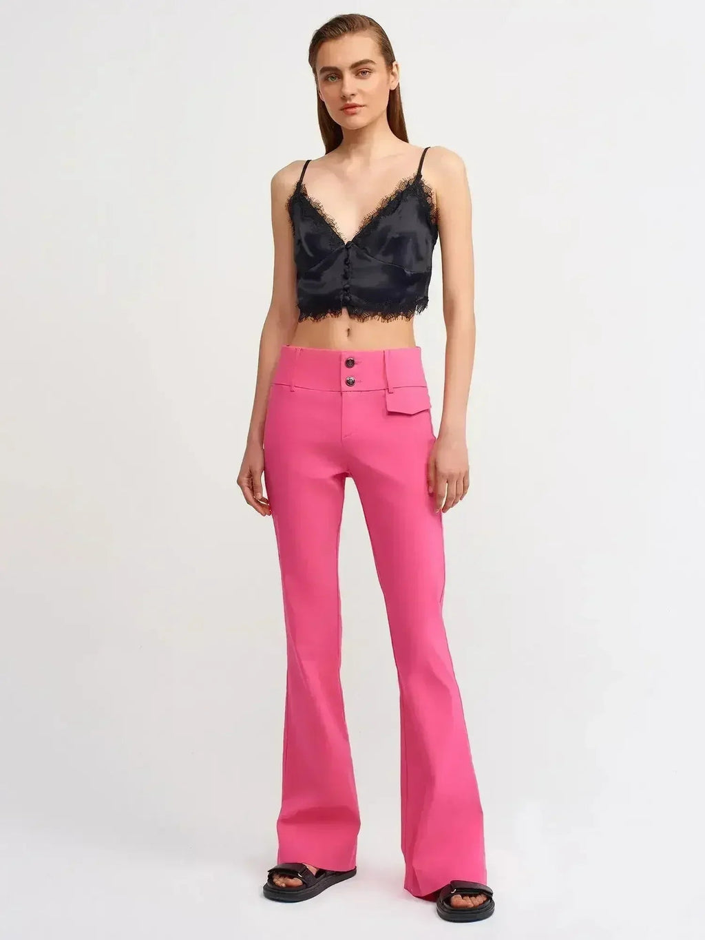 Lace Detail Crop Top | Rayon-Viscose Blend | Feminine Style - SJB-DIAMOND ELITES