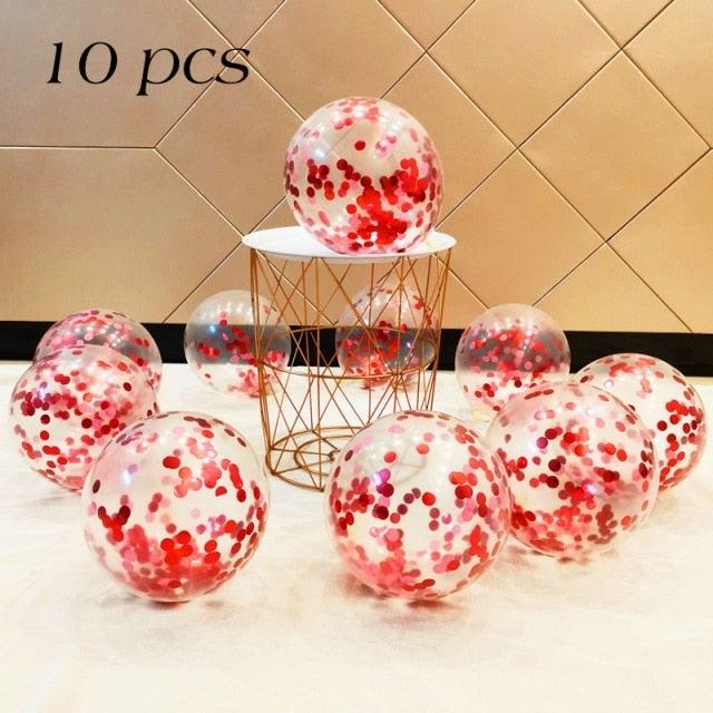 10/20 Star Metallic Confetti Latex Transparent 12inch Balloons For Baby Shower Birthday Party Wedding Decoration Stevvex