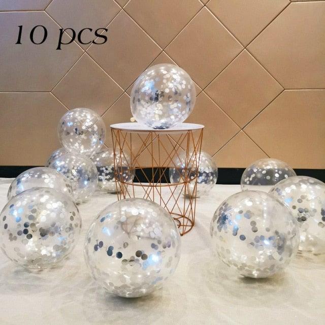 10/20 Star Metallic Confetti Latex Transparent 12inch Balloons For Baby Shower Birthday Party Wedding Decoration Stevvex