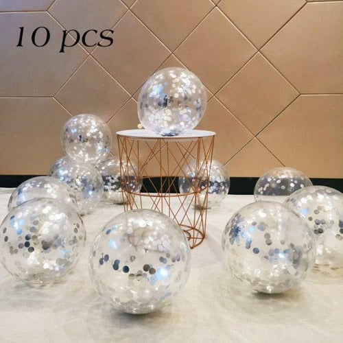 10/20 Star Metallic Confetti Latex Transparent 12inch Balloons For Baby Shower Birthday Party Wedding Decoration Stevvex