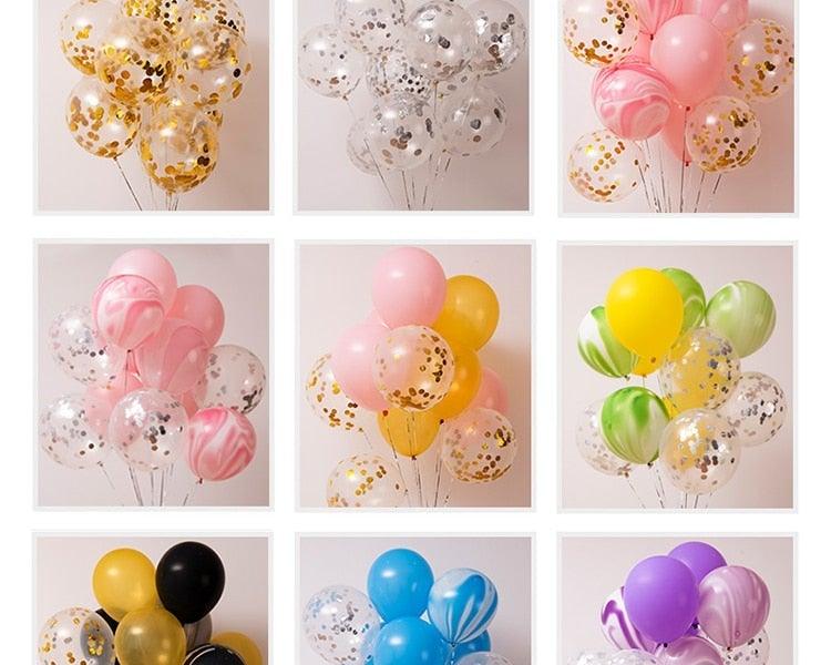 10/20 Star Metallic Confetti Latex Transparent 12inch Balloons For Baby Shower Birthday Party Wedding Decoration Stevvex