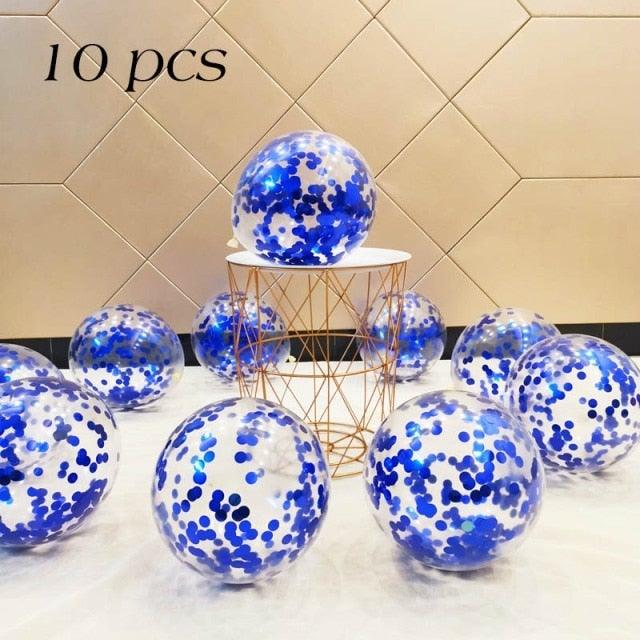 10/20 Star Metallic Confetti Latex Transparent 12inch Balloons For Baby Shower Birthday Party Wedding Decoration Stevvex