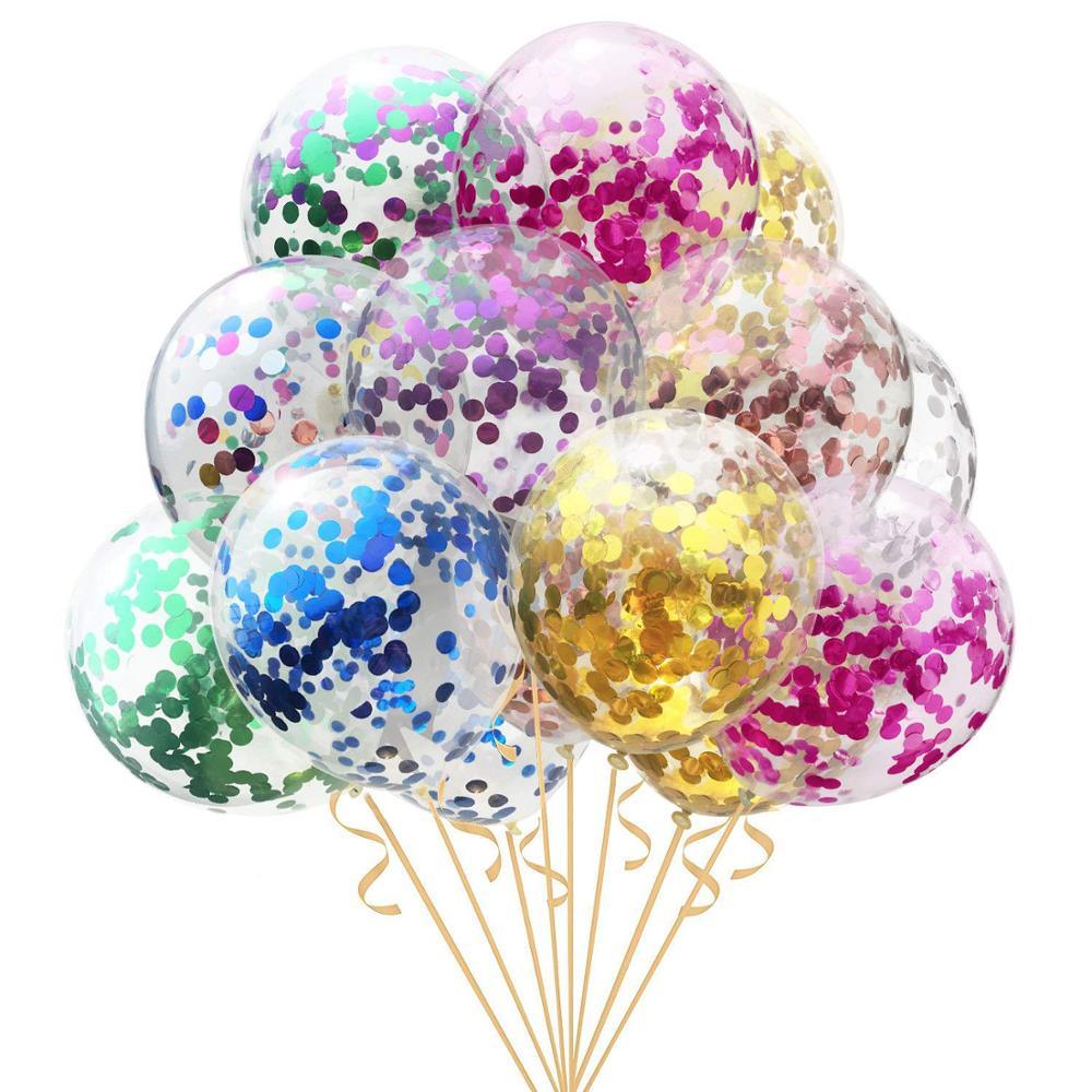 10/20 Star Metallic Confetti Latex Transparent 12inch Balloons For Baby Shower Birthday Party Wedding Decoration Stevvex