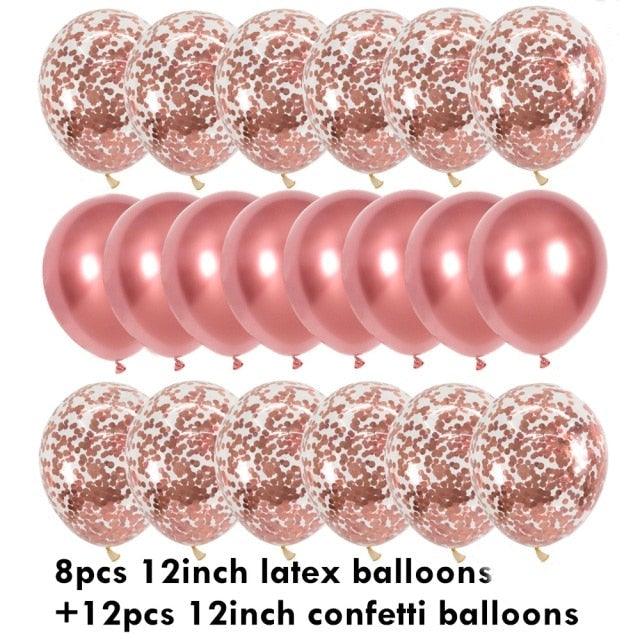 10/20 Star Metallic Confetti Latex Transparent 12inch Balloons For Baby Shower Birthday Party Wedding Decoration Stevvex