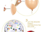 10/20 Star Metallic Confetti Latex Transparent 12inch Balloons For Baby Shower Birthday Party Wedding Decoration Stevvex