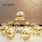 10/20 Star Metallic Confetti Latex Transparent 12inch Balloons For Baby Shower Birthday Party Wedding Decoration Stevvex