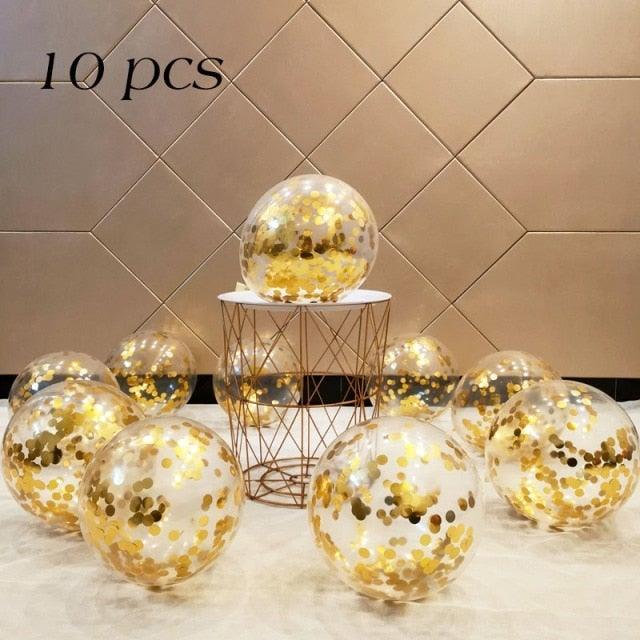 10/20 Star Metallic Confetti Latex Transparent 12inch Balloons For Baby Shower Birthday Party Wedding Decoration Stevvex
