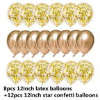 10/20 Star Metallic Confetti Latex Transparent 12inch Balloons For Baby Shower Birthday Party Wedding Decoration Stevvex