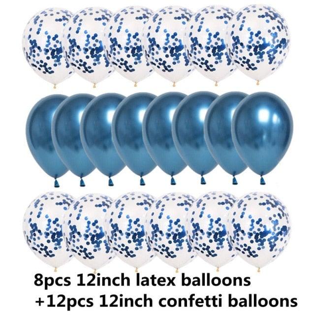 10/20 Star Metallic Confetti Latex Transparent 12inch Balloons For Baby Shower Birthday Party Wedding Decoration Stevvex