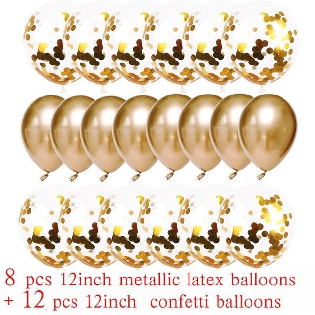 10/20 Star Metallic Confetti Latex Transparent 12inch Balloons For Baby Shower Birthday Party Wedding Decoration Stevvex