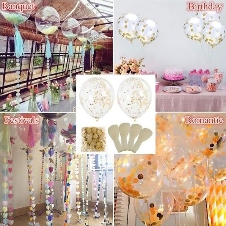 10/20 Star Metallic Confetti Latex Transparent 12inch Balloons For Baby Shower Birthday Party Wedding Decoration Stevvex