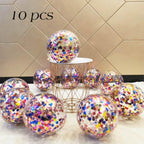 10/20 Star Metallic Confetti Latex Transparent 12inch Balloons For Baby Shower Birthday Party Wedding Decoration Stevvex