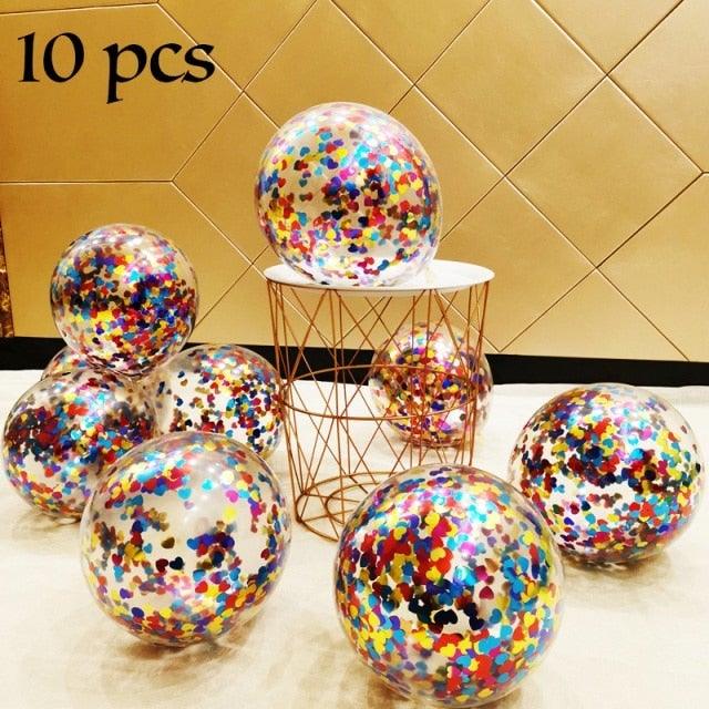 10/20 Star Metallic Confetti Latex Transparent 12inch Balloons For Baby Shower Birthday Party Wedding Decoration Stevvex