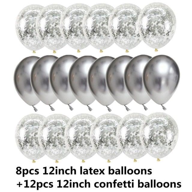 10/20 Star Metallic Confetti Latex Transparent 12inch Balloons For Baby Shower Birthday Party Wedding Decoration Stevvex