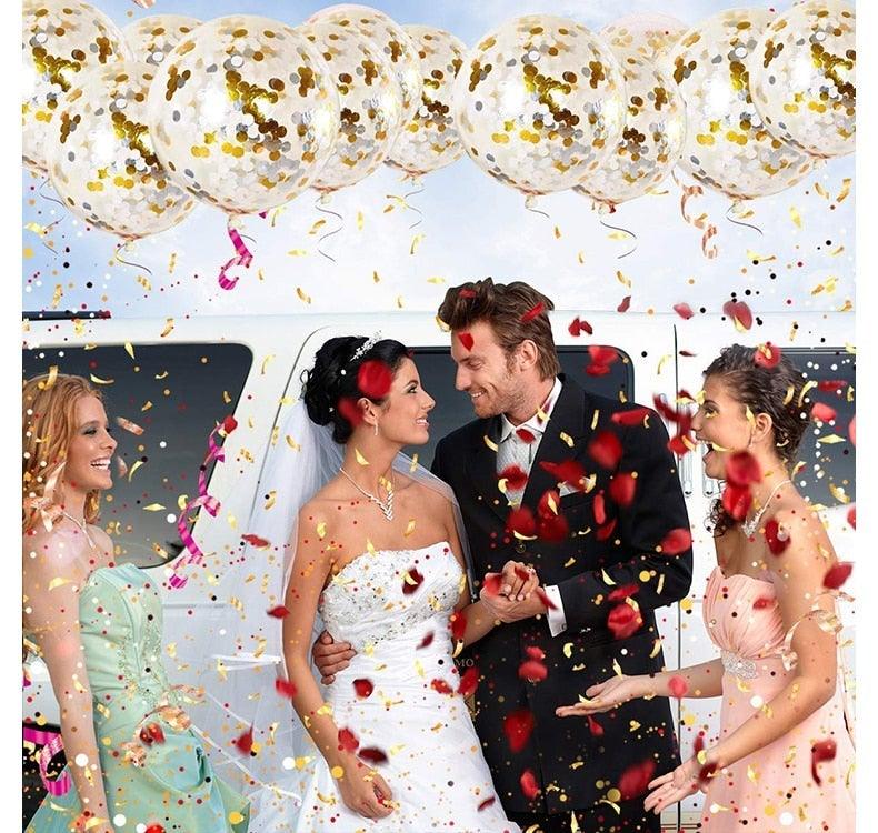 10/20 Star Metallic Confetti Latex Transparent 12inch Balloons For Baby Shower Birthday Party Wedding Decoration Stevvex