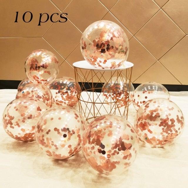 10/20 Star Metallic Confetti Latex Transparent 12inch Balloons For Baby Shower Birthday Party Wedding Decoration Stevvex