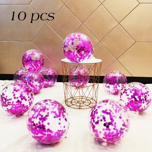 10/20 Star Metallic Confetti Latex Transparent 12inch Balloons For Baby Shower Birthday Party Wedding Decoration Stevvex