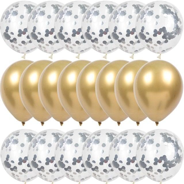 10/20 Star Metallic Confetti Latex Transparent 12inch Balloons For Baby Shower Birthday Party Wedding Decoration Stevvex