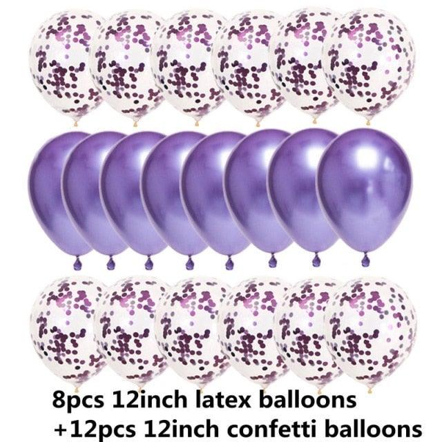 10/20 Star Metallic Confetti Latex Transparent 12inch Balloons For Baby Shower Birthday Party Wedding Decoration Stevvex