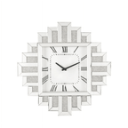 Lavina Wall Clock in Mirrored & Faux Diamonds EasyOptionXY LLC
