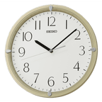 Seiko 12" Kuota Round Wall Clock, Golden Color Frame, Analog, Quartz, Battery Operated, Traditional QHA007GLH