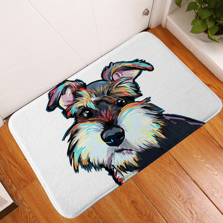 Pet dog flannel floor mat door mat printing foot mat anti-slip mat carpet Pi-Mart