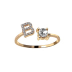 Adjustable 26 Initial Letter Ring Fashion Jewelry For Women Simple Elegant Jewelry Pi-Mart