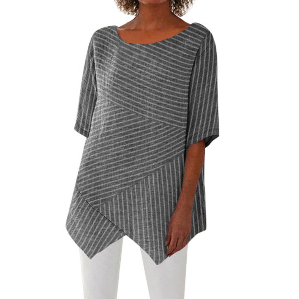 Striped sleeves T-shirt for Women Pi-Mart