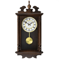 Bedford Clock Collection Leo 21 Inch Chestnut Brown Wood Chiming Vintage Pendulum Wall Clock EasyOptionXY LLC