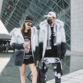 Gradient coat jacket hooded