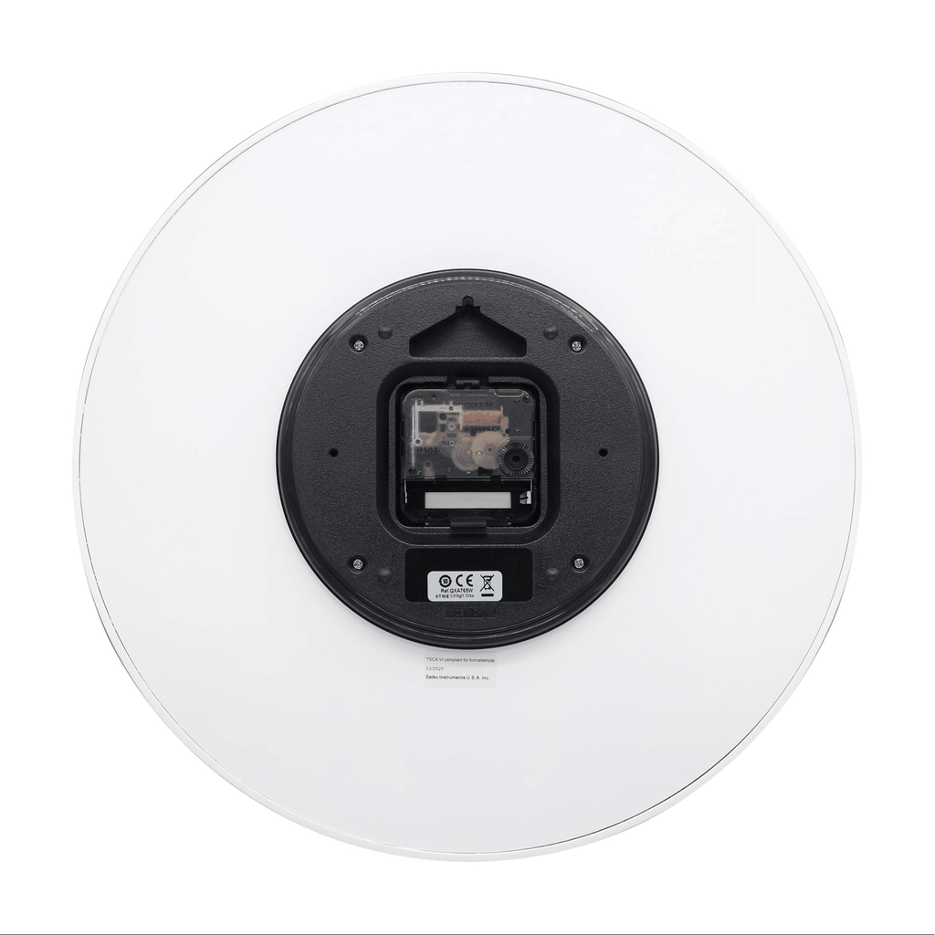 Seiko 13 " Wooden White Pax Wall Clock, White Round Ash, Analog, Quartz QXA765WLH EasyOptionXY LLC