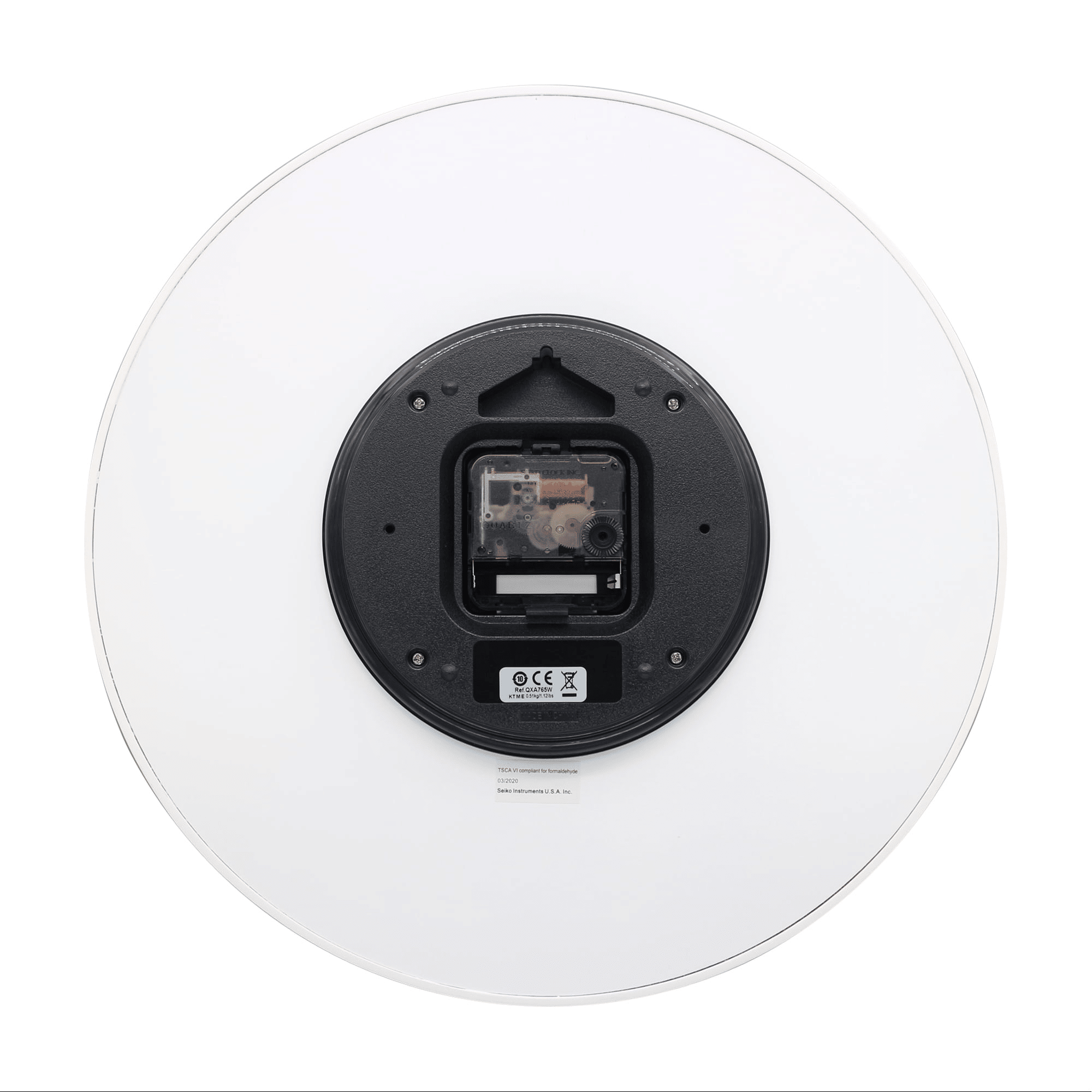 Seiko 13 " Wooden White Pax Wall Clock, White Round Ash, Analog, Quartz QXA765WLH EasyOptionXY LLC